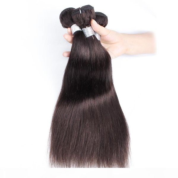

kisshair darkest brown color 2 straight hair 3 bundles remy indian brazilian peruvian human hair extension, Black