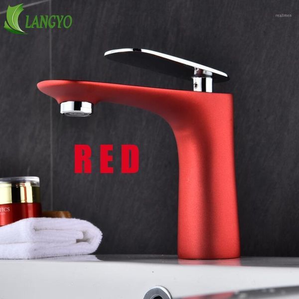 

new sell brass baking finish bathroom basin faucet / fashion 6 colors and cold water mixer tap white tap basin mixer1