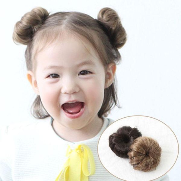 

the tide girl female baby ball head hairpin girl summer foreign style baby hair small clip synthetic chignon for white, Black;brown