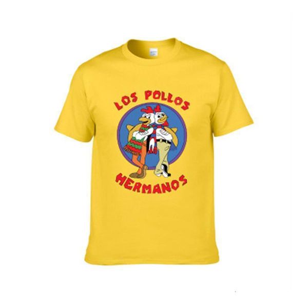 

wmhyyfd men's new fashion hole shirt 2021 los pollos hermanos t-shirt chick brothers short sleeve t-shirt top, White;black