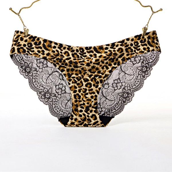 

new leopard print women lace panties low-rise lady seamless bulift up lingerie underwear breathable briefs1, Black;pink