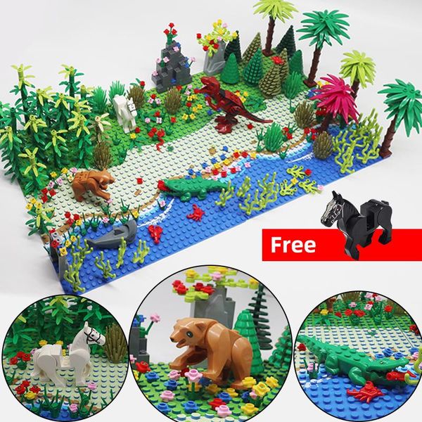 

32*32 dots classic base plates tropical rainy climate plastic baseplates green jungle compatible friend building blocks toy gift wmtwey