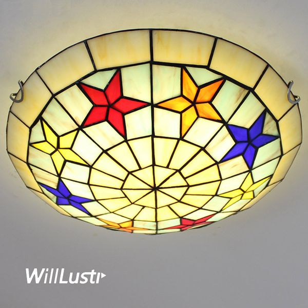 

mediterranean style glass ceiling lamp handmade tiffany light l cafe bar kids bedroom nursery kindergarten pastoral lighting