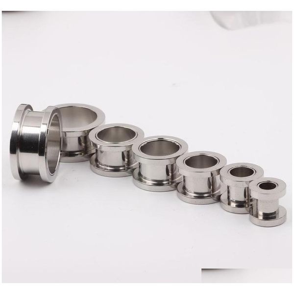 

basic style stainless steel ear plug screw flesh tunnel body jewelry piercing 100 jllnci yy_dhhome, Silver