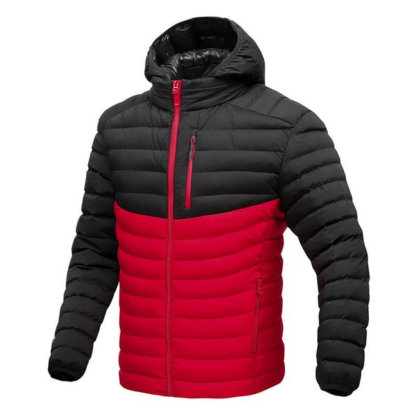 

brand winter men's jackets short down cotton hooded overcoat for male cotton-padded stitching jacket clothing kg-1129, Black