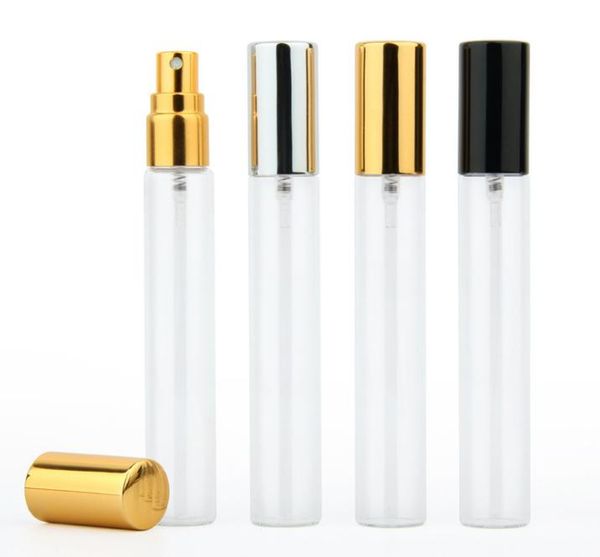 

10ml aluminum sprayer transparent glass perfume bottle travel spray bottle portable empty cosmetic container with aluminums sprayer