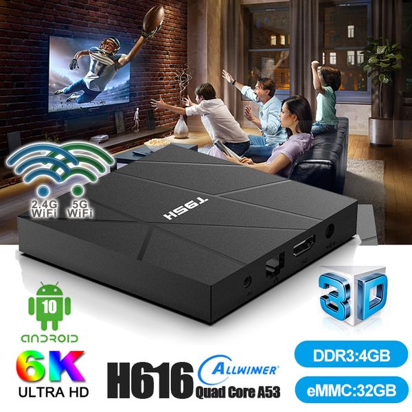 

t95h android 10.0 smart tv box allwinner h6 2+16gb 4+32/64gb support hd 2.4g wifi set-box