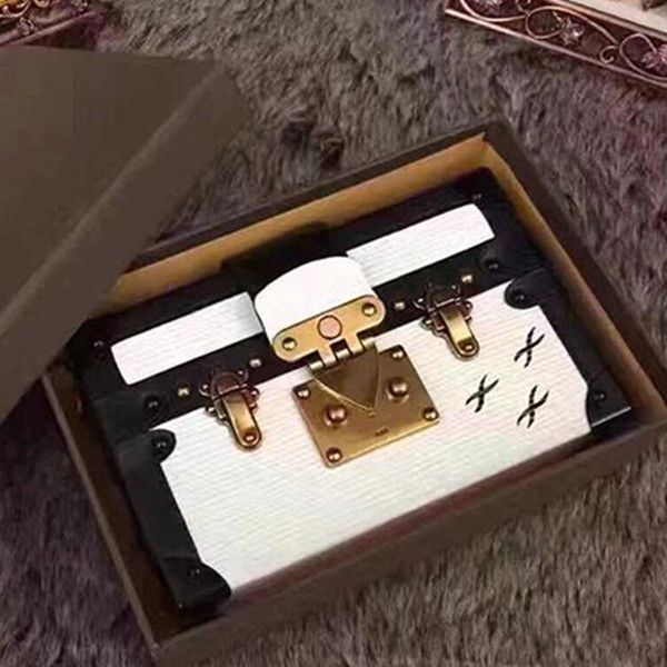 

luxury party real leather bag fashion small suitcase clutch hand bag designer box original petite malle handbags evening bags