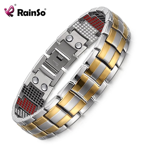 

rainso male bracelet popular fashion dropshipping bracelets & bangles charm germanium magnetic h power titanium bracelet y200107, Golden;silver