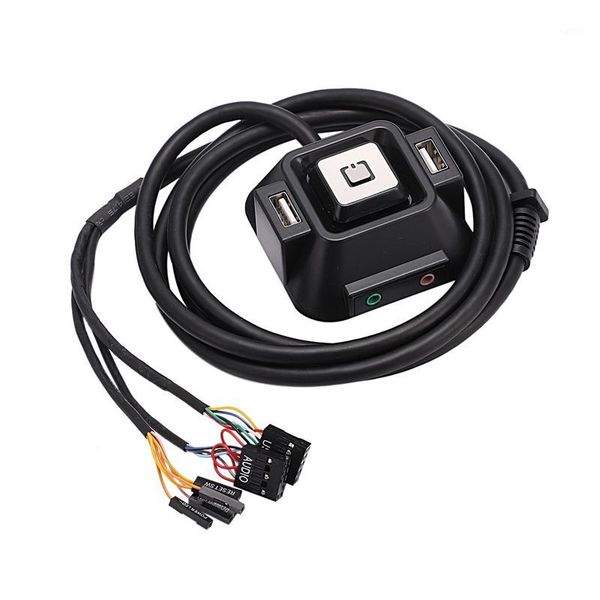 

lapcooling pads 1.2m deskcomputer pc case power supply on/off reset button switch block extender cable with dual usb port o plug1