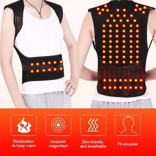 

outdoor t-shirts sfit adjustable waist and back posture corrector correction belt trainer shoulder lumbar spine support vest1, Gray;blue