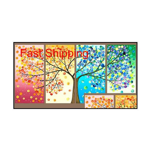 

abstract life tree oil painting on canvas beautiful life handmade home office qylffa yh_pack