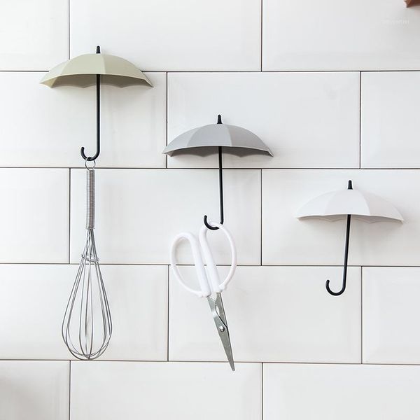 

hooks & rails 3pcs umbrella shape wall suction cup sucker hangers for kitchen bathroom door decorations1