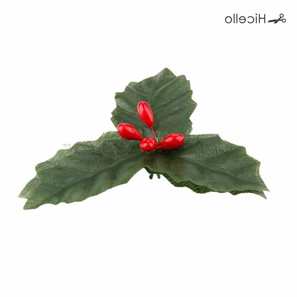 

leaves berries and 10pcs plastic artificial holly berry christmas wedding birthday party garden home shop decoration