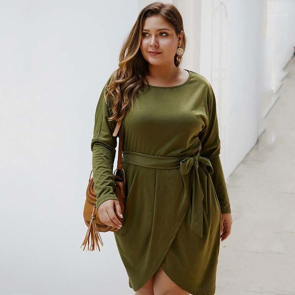 

autumn spring short oversized dress women bodycon plus size dresses for women 4xl long sleeve dress ladies1, Black;gray