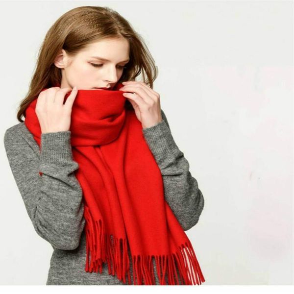 

The new 2021 winter Warm women scarf is a versatile solid color style, Blue;gray