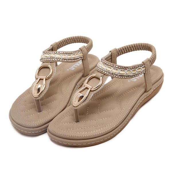 

women rhinestone flat sandals beach flip flops slippers thong shoes new, Black