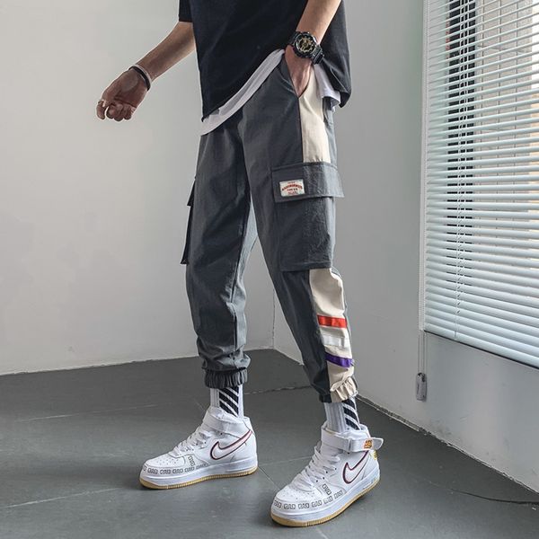 

capris men's corset overalls trendy loose overalls casual casual pants pants trendy brand fattening and size increasing vrpts, Blue