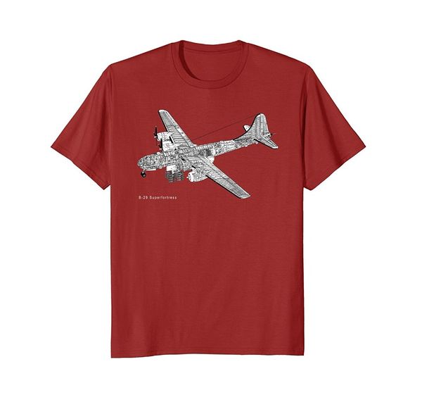 

sport new fashion cool casual t shirts fashion summer paried tshirts b-29 superfortress military cutaway graphic tee shirt