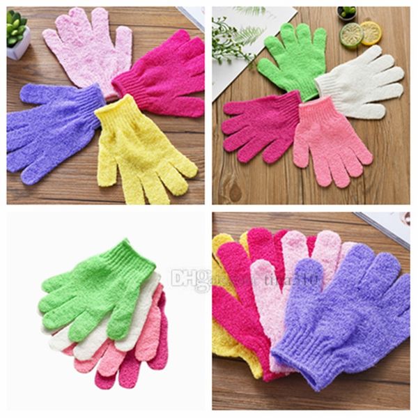 

bath colorful five-finger nylon body cleaning exfoliating gloves household products t2i5059