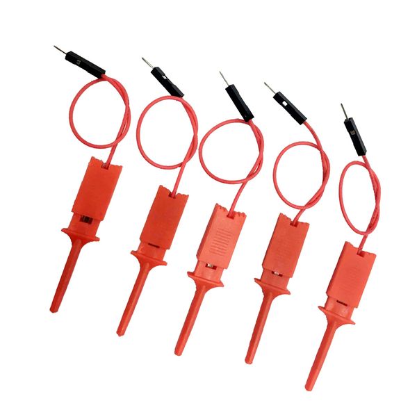 

5 pieces red test hook clip ideal for electronic experiment / logic analyzer