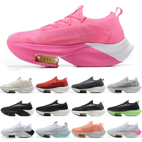 

zoom alpha men women running shoes fly next% black electric green watermelon white bred tour yellow university red knit mens sneakers, White;red