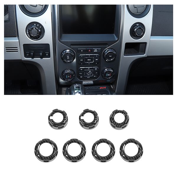 

car central control knob decoration ring cover carbon fiber for ford f150 raptor 2013 2014 interior accessories
