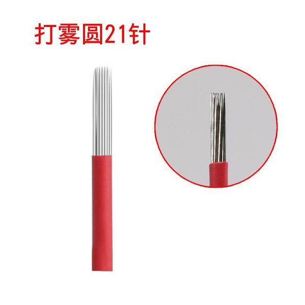 

100pcs r21 liner microblading needles eyebrow blade 21 pin round fog eyebrow needle 10 qylnks