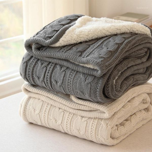 

blankets japan fashion thickening 1.3kg knitted blanket thick yarn wool-like polyester bulky winter soft warm throw drop1