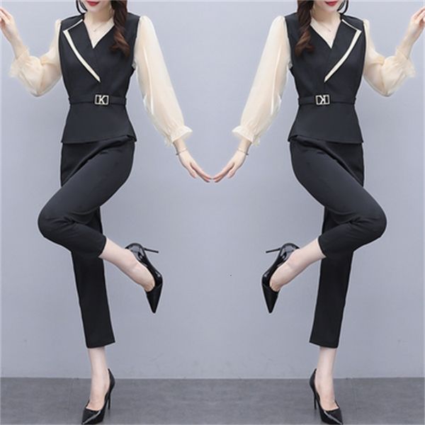 

plus size tuesdays and two-piece joint parts of pants female corresponding joints contract terno women bsbt, White