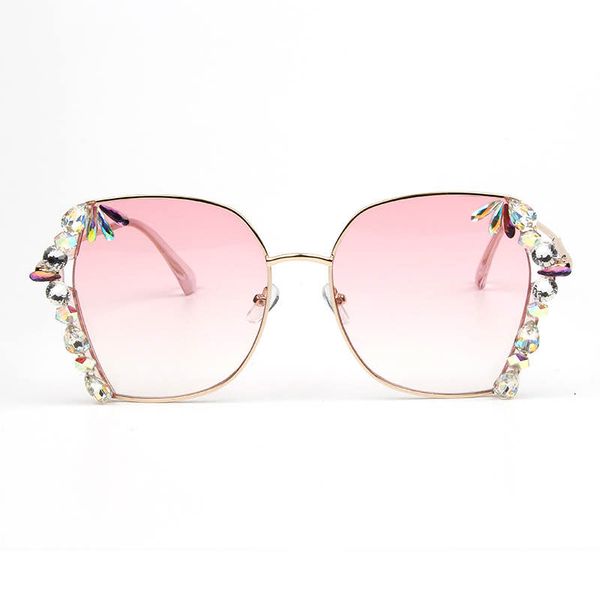 

20 european and american luxury diamond square sunglasses colorful fashion ladies sunglasses designer retro goggles beautiful packaging bo, White;black