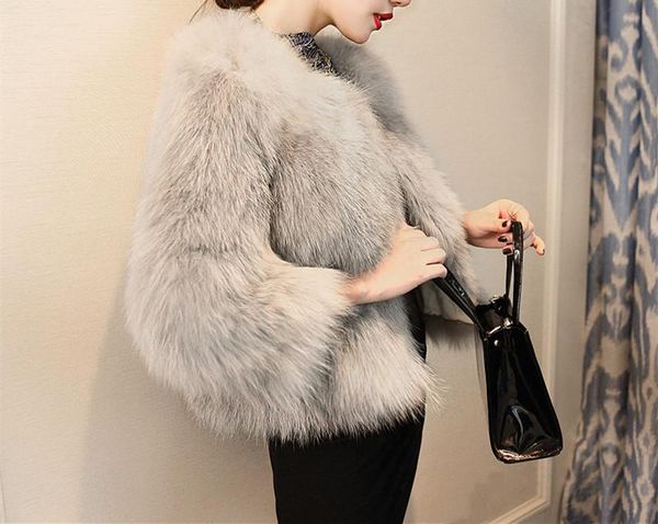

women's fur & faux 2021 winter fashion short coat korean version slimming imitation mink plush jacket, Black
