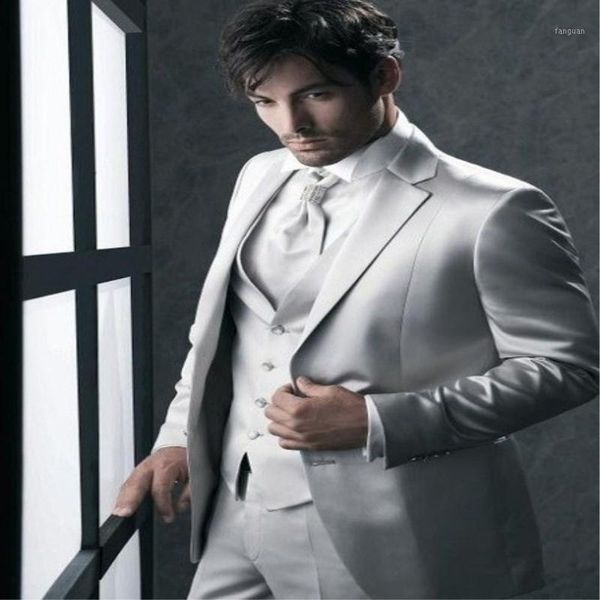 

tpsaade 2020 handsome mens complete designer tuxedo bridegroom (jacket+pant+vest+tie)dress wedding party dinner1, White;black