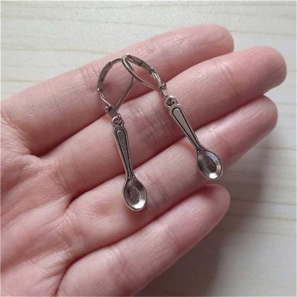 Мини-Ложок DropEarrings, Миниатюрные ручная Чайная Jewellery, Ложка Charm, Классные серьги