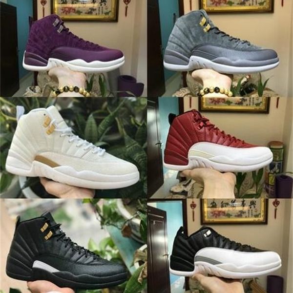 

new 12s ovo white gym red dark grey basketball shoes 12 men taxi blue suede flu game cny sneakers gym red taxi gamma sports shoes