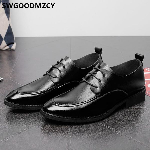 

italian mens pointed toe dress shoes elevator shoes for men business coiffeur brand men office 2020 zapatos formal hombre, Black