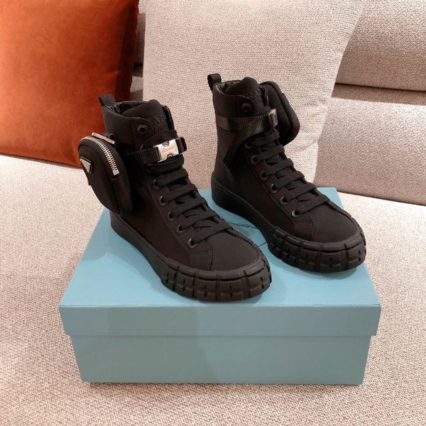 

cotton canvas high-sneakers luxury shoes classic design shoes, Black