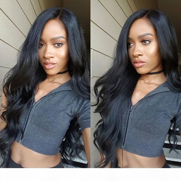 

7a body wave brazilian full lace human hair wigs lace front human hair wigs glueless full lace wigs with natural hairline, Black;brown