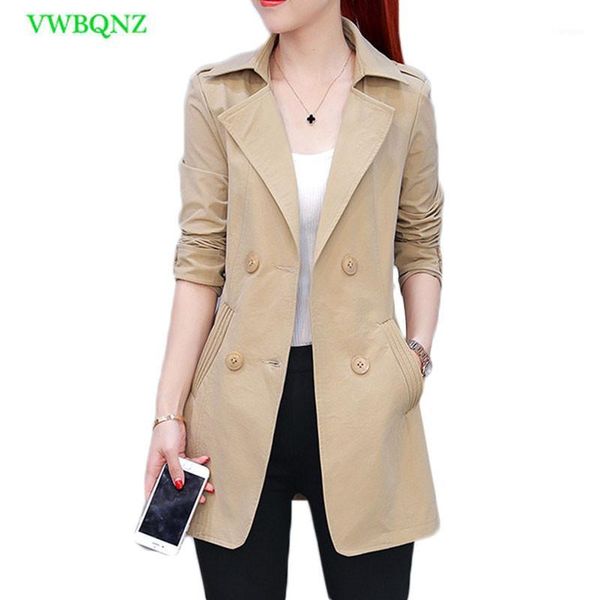 

new spring autumn korean windbreaker coat women slim wild nine points sleeve trench coats womens fashion outerwear pink tide 6631, Tan;black