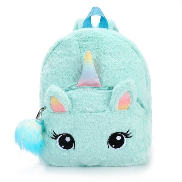 

new 2019 girls unicorn backpack children schoolbags cute plush mini zipper kindergarten backpack kids book bag mochila