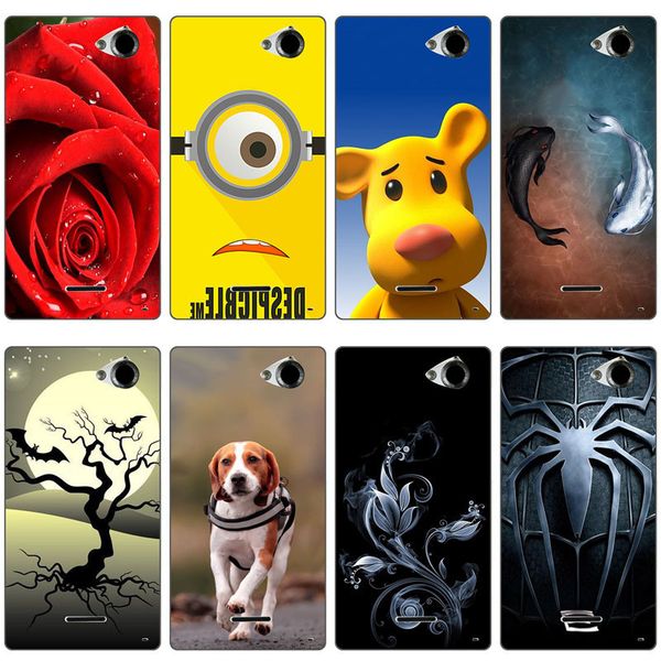 

soft tpu flower printed case for sony xperia l s36h c2105 cell phone cases silicone printing back cover skin coque shell