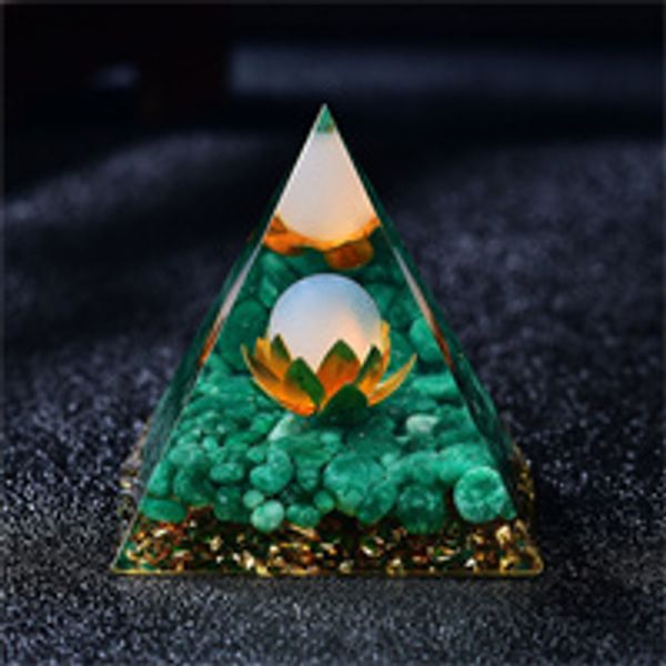 Piramide di Orgonite magica Fai da te Opale Chakra del loto Sfera di quarzo trasparente Avventurina Base Guarigione Sfera di cristallo Collezione di decorazioni per la casa