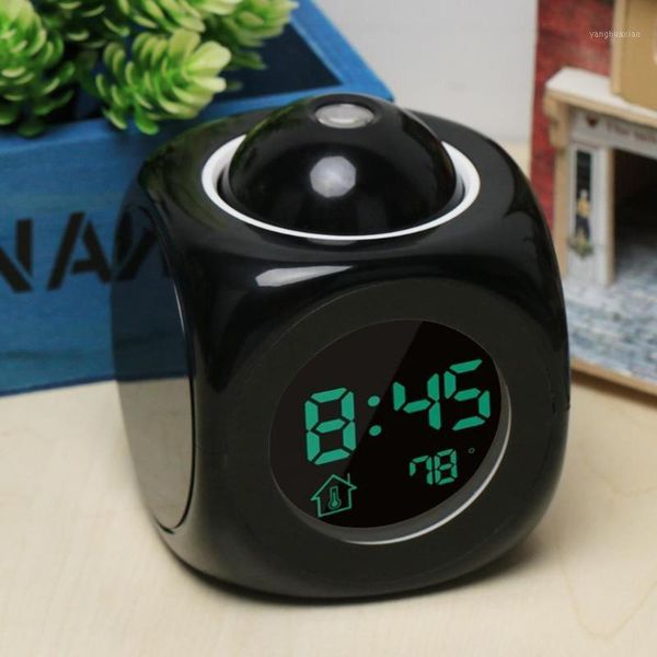 

other clocks & accessories usb digital temperature humidity date display projector alarm clock snooze hourly chime function1