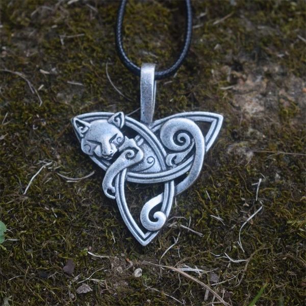 

chains sanlan 1pcs wiccan norse celtics necklace cat jewelry, Silver