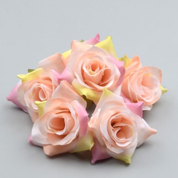 

50pcs diy artificial pink rose silk flowers head for home wedding party decoration wreath gift box scrapbooking fake wmtgsu