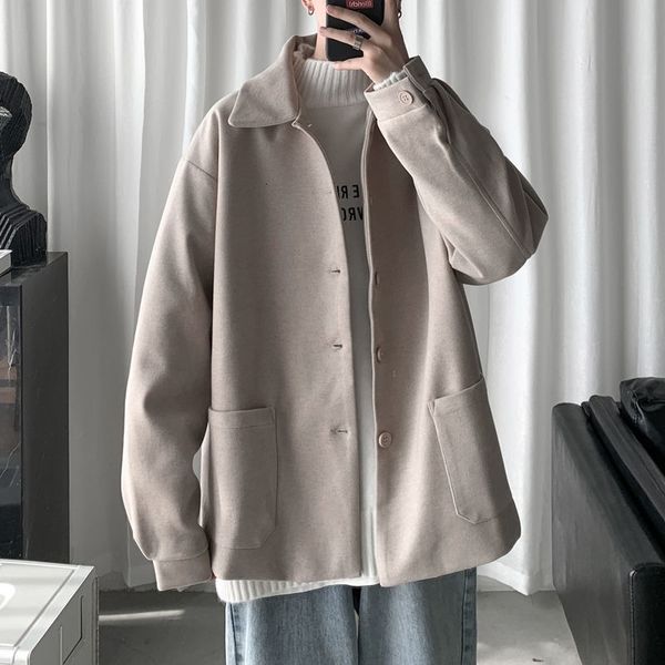 

new autumn 2021 arrivals wind short black woolen cardigan male fashion b7k7 76my