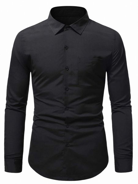

men pocket patched button up shirt 97ax#, White;black