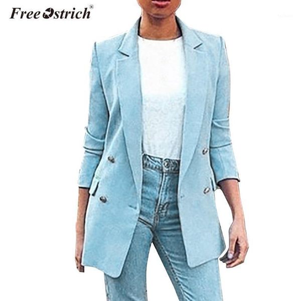 

ostrich winter slim elegant women jacket 2019 new casual solid color button turn-down collar long sleeve women jacket n301, Black;brown