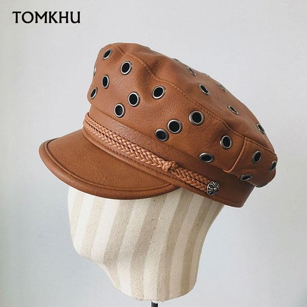 

stingy brim hats warm leather pu flat winter for women european american punk style visor cap girls beret sboy hat gorras mujer, Blue;gray