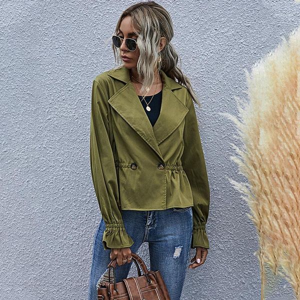 

new autumn winter women jacket turn down collar 2021 fashion cool slim coat female jackets streetwear woman jacket outerwear1, Black;brown